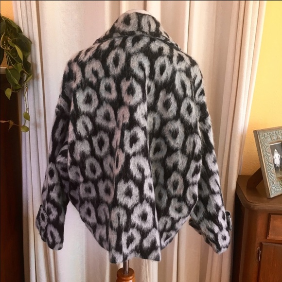 IRO Kessy Wool Coat Black and White Animal Print - Picture 3 of 5